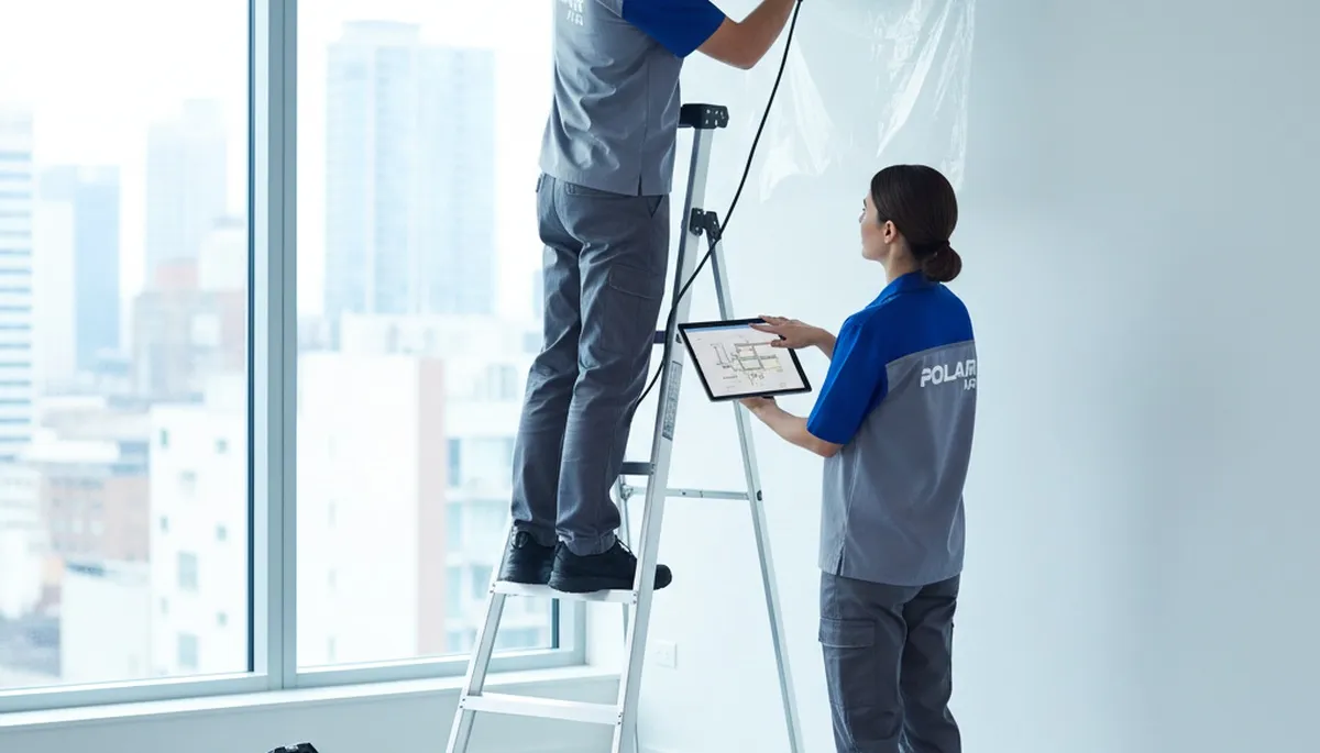 Technician performing AC repair at a home in Knoxville, TN for Five Star Cooling